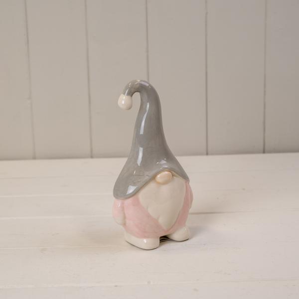 Pink Ceramic Christmas Gnome 9x5x16.5cm