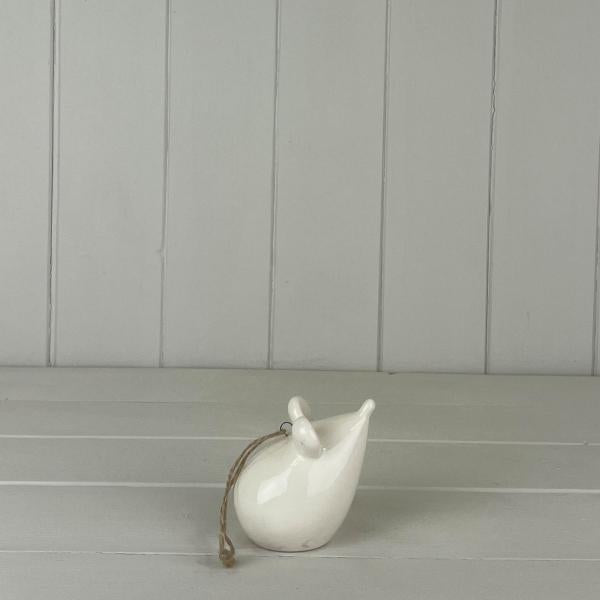White Ceramic mouse hanger  size 6.9x5.4x6.9cm
