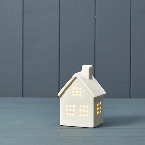 White ceramic LED house 8x6.5x11.7cm  Weight-266g