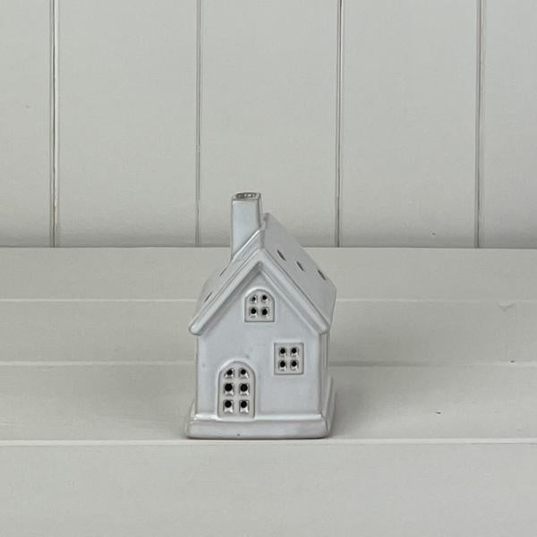 White Ceramic House Ornament with LED L6.2xD5.4xH9.5cm  Weight-197g