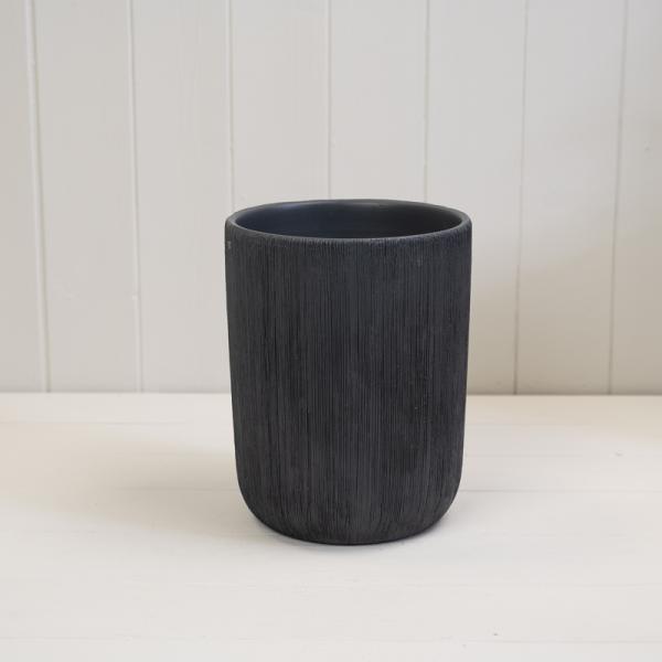 Slate Grey Cylinder Pot TD16.5cm H21cm