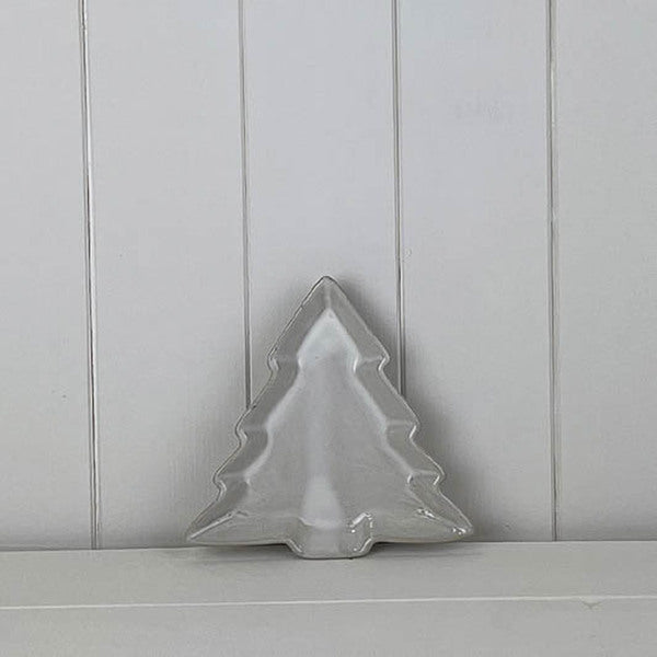 Glazed  Ceramic Tree Dish with Textured Detail L21.4xD2.8xH20.6cm Weight-389g