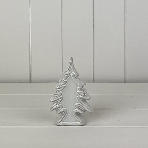 Glazed Ceramic Christmas Tree Ornament with Textured Detail L9xD3xH13.5cm  Weight-198g