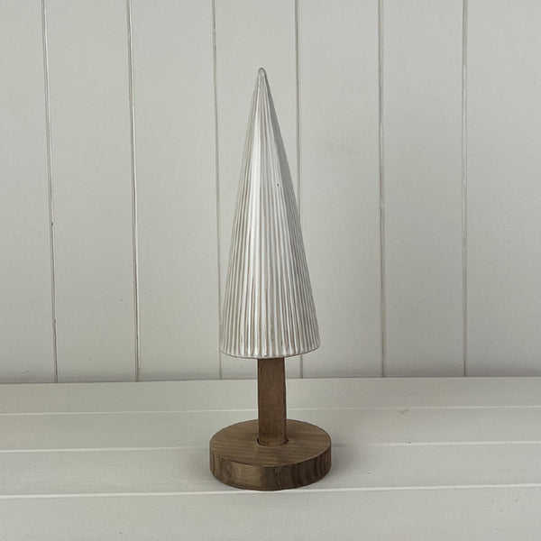 Glazed Ceramic Tree Ornament with Textured Detail L10xD10xH33cm  Weight-417g