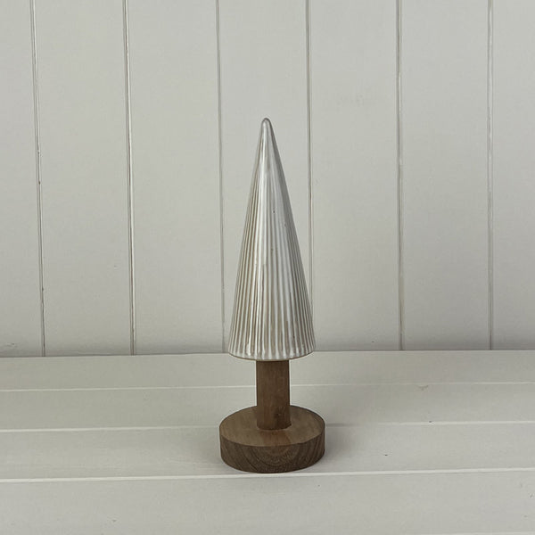 Glazed Ceramic Tree Ornament with Textured Detail L8xD8x25cm  Weight-256g