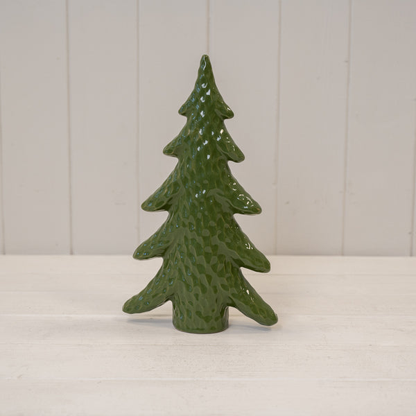 Large Dimpled Green Ceramic Christmas Tree Ornament