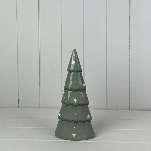 Light Green Ceramic Tree Decoration L8.7xD5.7xH19.7cm  Weight-182g