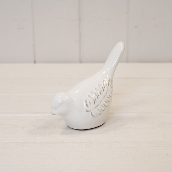 Ceramic Natural Bird with Olive Branch Detail 10.7cm x 6cmx 10.5cm