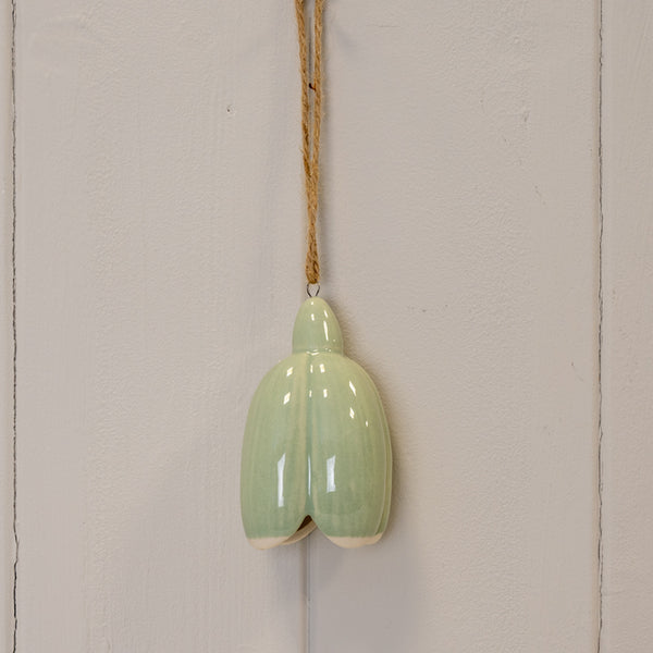 Green Ceramic Hanging Flower Decoration L4.4xW4.4xH7.3cm
