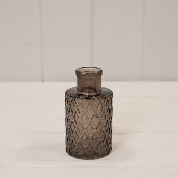 Warm Grey Mini Geometric Glass Bottle
