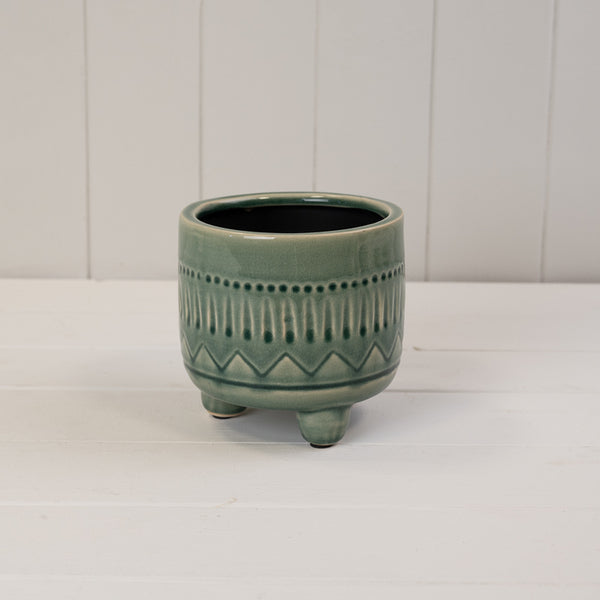 Green Ceramic Pot (12.5cm) TD12.5 x BD11.6 x H12.3cm