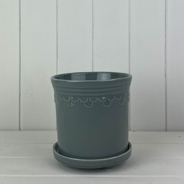 Grey Saucer Pot D14.5cm H13cm  Weight-785g