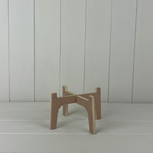 Small Natural Slot-together (Flat Pack) Plant Stand For 12cm Pot (H9cm D21)
