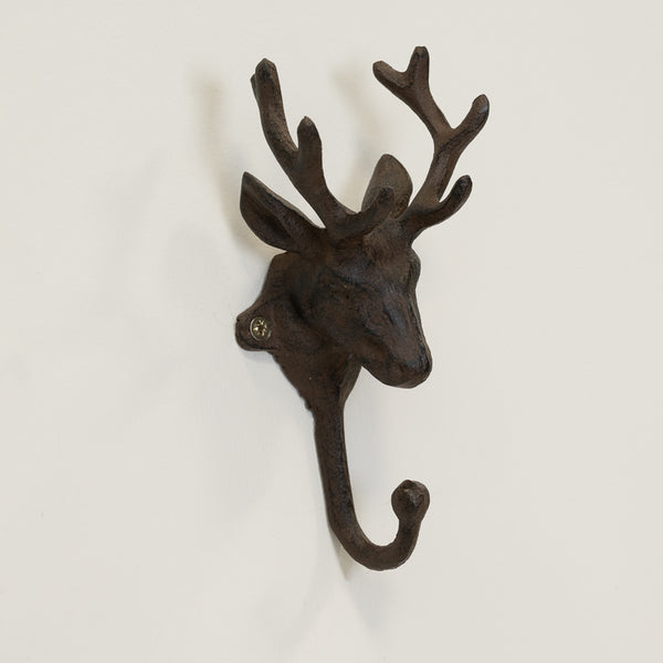 Cast Iron Stag Hanger 8x7x17.5cm