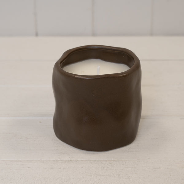 Chocolate Brown Sculpted Candle