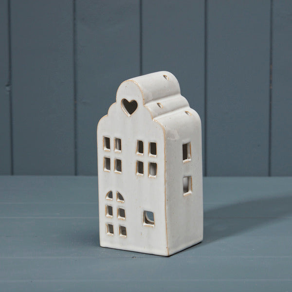 Ceramic House Tealight Holder W8.5xD8xH18cm