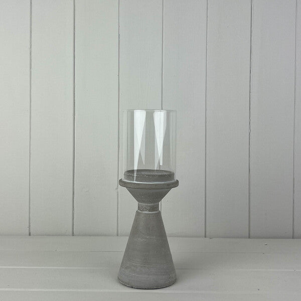 Concrete Candle Holder (D9cm TH15.5cm) and glass shade (D8cm H10cm) (Send with CE480030LS Lampshade