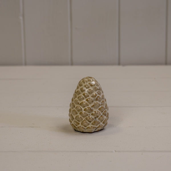 Beige Mottle Ceramic Pinecone Decoration L5xD5xH7cm  Weight-90g