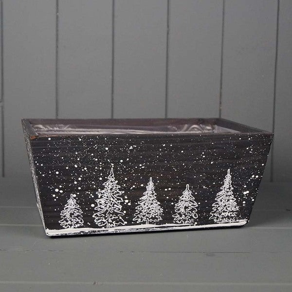 Winter Wonderland Wooden Trough Large TD28 x18cm  H12cm   B24 x14cm