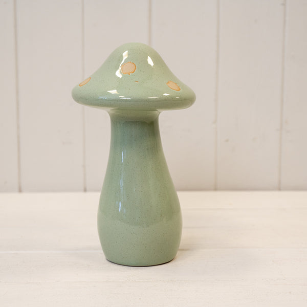 Medium Ceramic Pale Green Mushroom