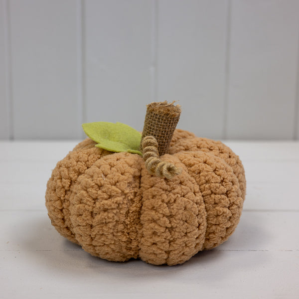 Peach Fabric Pumpkin L13xW13xH12cm  Weight-81g