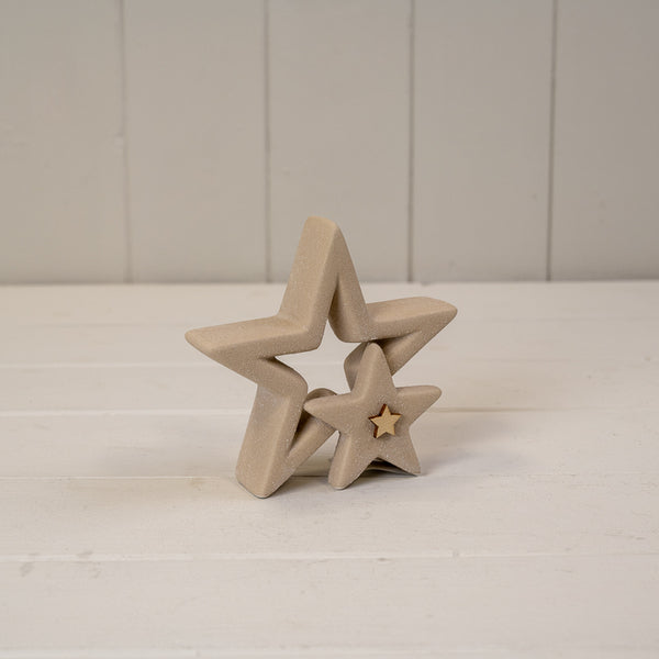 Sand Texture Effect Ceramic Star Decoration L12xD4xH11.7cm