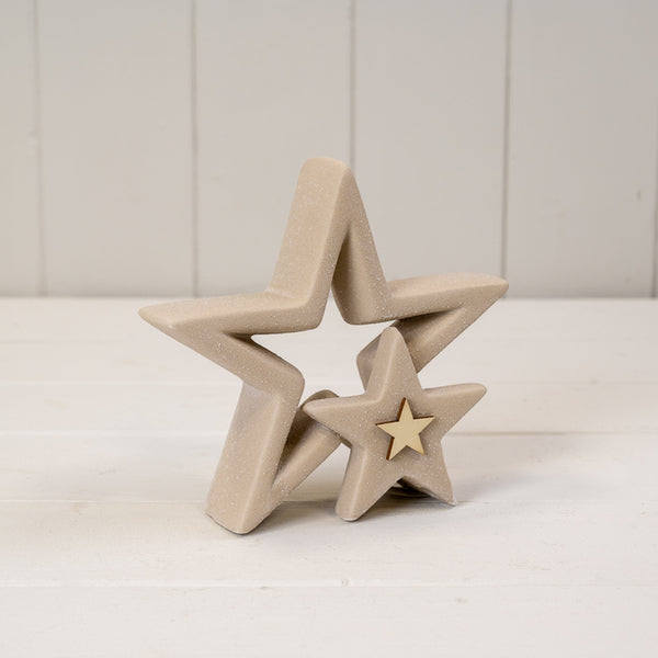 Sand Texture Effect Ceramic Star Decoration L15xD4.5xH14.5cm