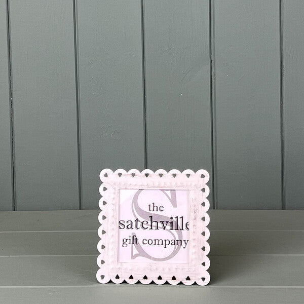 Small Photo Frame 11cm x 11cm x 2cm Window 7cm x 7cm Metal Glass & Cardboard