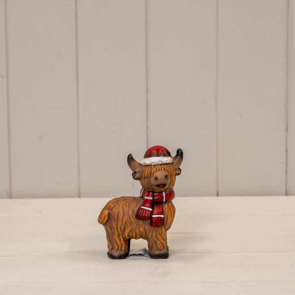 Terrocotta Highland Cow L8.7xW4.9H11.1cm