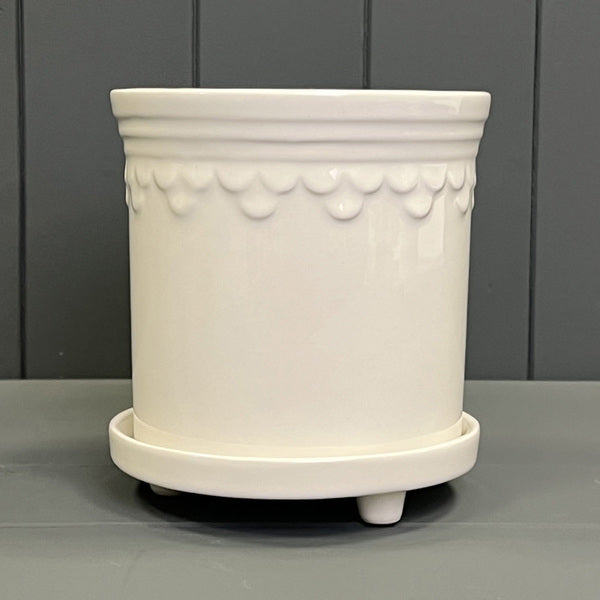 White Saucer Pot D13cm H11.5cm  Weight-558g