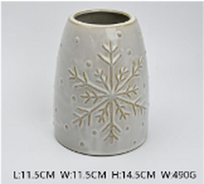 Short Frosted Snowflake Vase