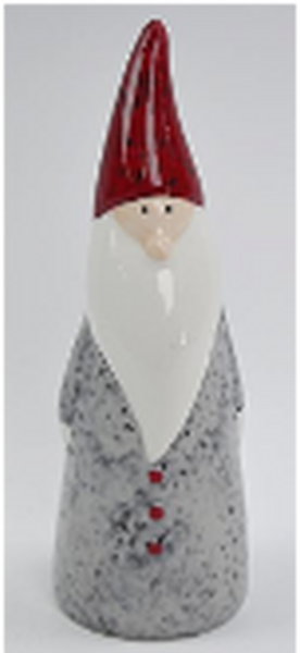 Ceramic Speckled Santa Ornament
