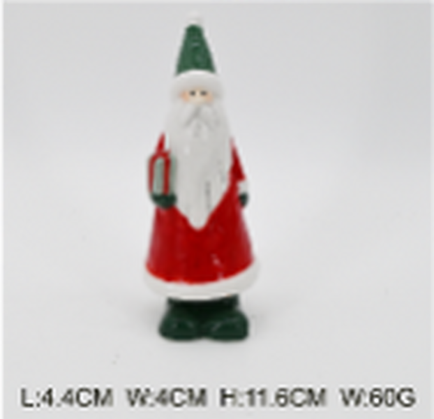 Ceramic Red Santa Holding a Present Small