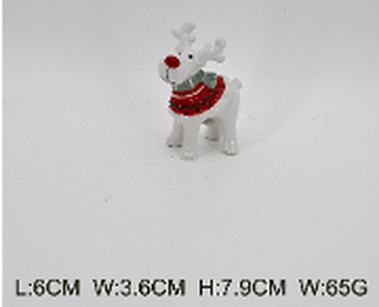Ceramic Reindeer with Christmas Sweater and Scarf Mini