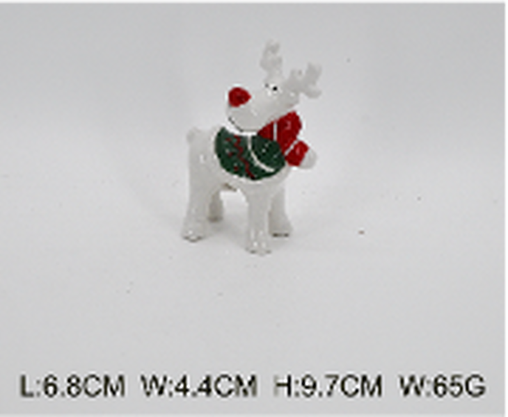 Ceramic Reindeer with Christmas Sweater and Scarf Small