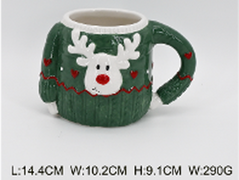 Green Christmas Sweater Ceramic Mug