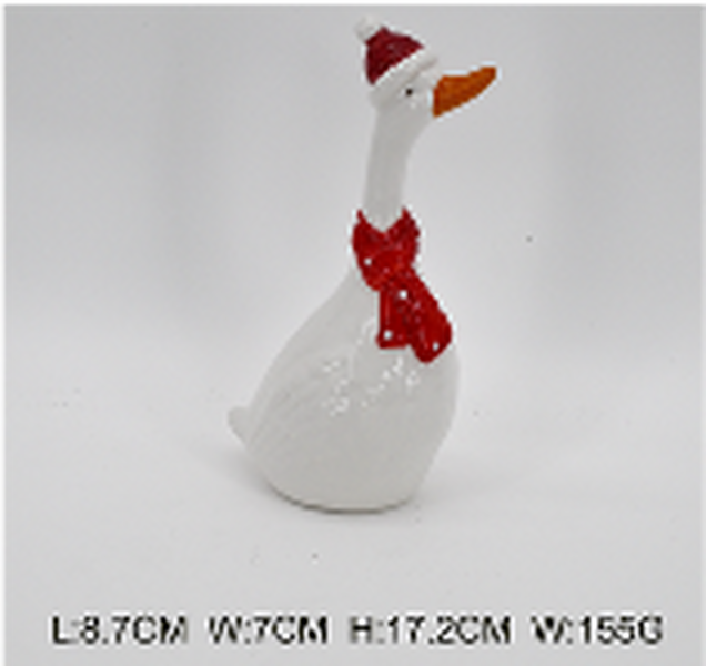 Ceramic Christmas Goose with Scarf Large