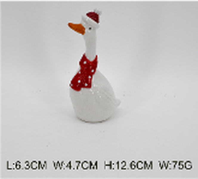 Ceramic Christmas Goose with Scarf Medium
