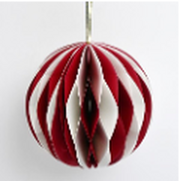 Red and White Candle Stripe Bauble