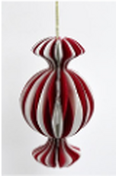 Red and White Candy Stripe Sweet Bauble