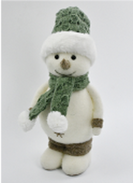 Felt Sage and White Standing Snowman