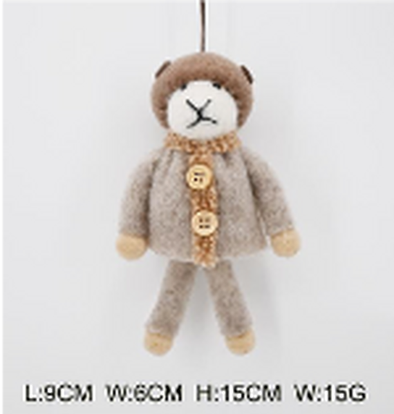 Felt Beige Mouse with Mushroom Hat