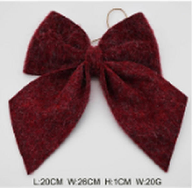 Fabric Hanging Burgendy Bow