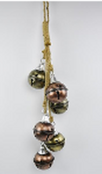 Metal Gold and Copper 5 Bauble Hanging Garland