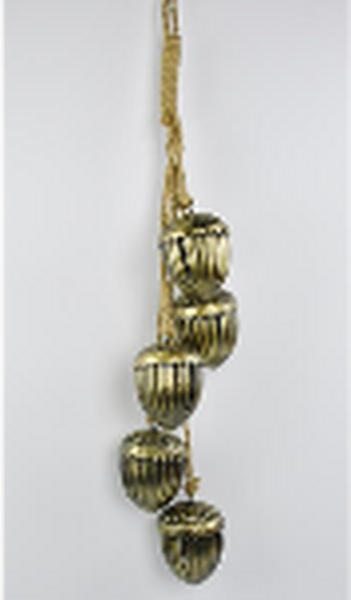 Metal Gold and Copper 5 Bell Hanging Garland