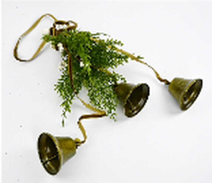 Hanging Bells with Greenery and White Berries