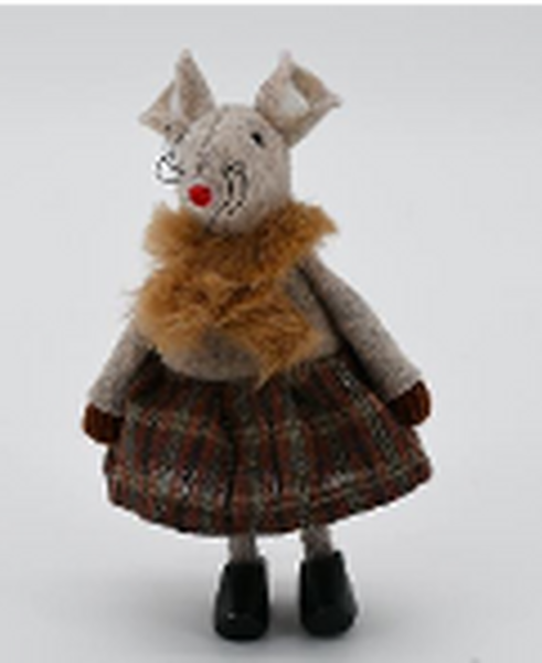Fabric Girl Mouse In Cloggs In Winter Outfit Brown