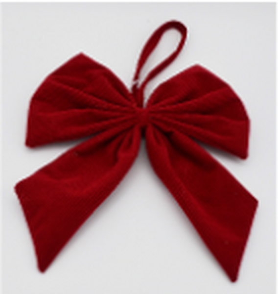 Ribbed Red Hanging Bow