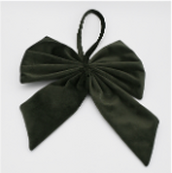 Velvet Dark Green Hanging Bow