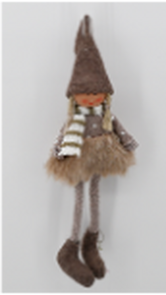 Fabric Hanging Girl in Brown